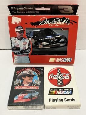 NASCAR U.S. Playing Card Coca Cola Richard Petty Dale Earnhardt Lot of 3